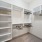 a closet with shelves